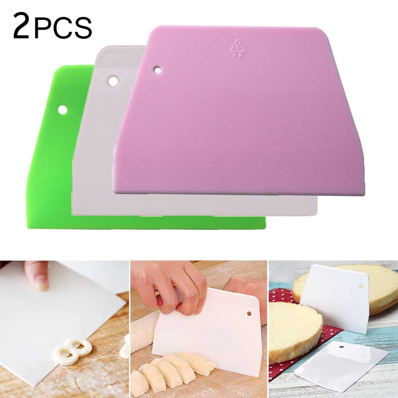 2PCS Dough Scrapers Cream Smooth Cake Spatula Baking Scraper Multipurpose Kitchen Scrapers for Pizza Dough Pastry Cake - Cookinero