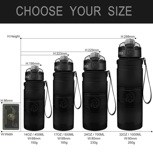 ZORRI Bottle For Water Protein Shaker Portable Motion Sports Water Bottle Bpa Free Plastic For Sports Camping Hiking Gourde - Cookinero