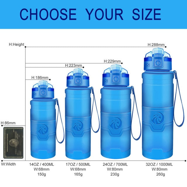 ZORRI Bottle For Water Protein Shaker Portable Motion Sports Water Bottle Bpa Free Plastic For Sports Camping Hiking Gourde - Cookinero