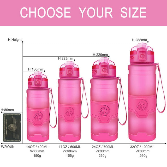 ZORRI Bottle For Water Protein Shaker Portable Motion Sports Water Bottle Bpa Free Plastic For Sports Camping Hiking Gourde - Cookinero