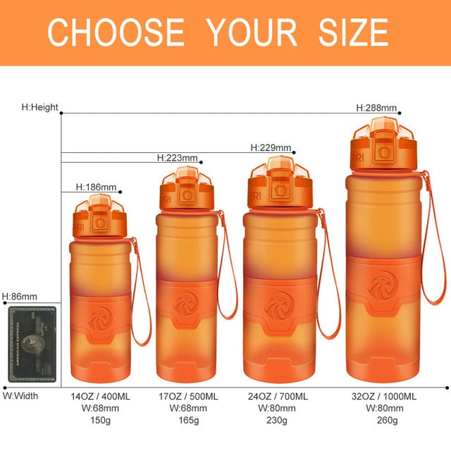 ZORRI Bottle For Water Protein Shaker Portable Motion Sports Water Bottle Bpa Free Plastic For Sports Camping Hiking Gourde - Cookinero