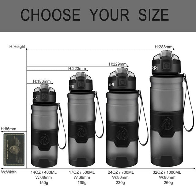 ZORRI Bottle For Water Protein Shaker Portable Motion Sports Water Bottle Bpa Free Plastic For Sports Camping Hiking Gourde - Cookinero