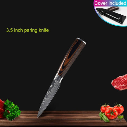 Kitchen knives Set Professional Chef Knives Japanese 7CR17 440C High Carbon Stainless Steel Imitation Damascus Pattern Knife Set - Cookinero