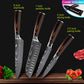 Kitchen knives Set Professional Chef Knives Japanese 7CR17 440C High Carbon Stainless Steel Imitation Damascus Pattern Knife Set - Cookinero