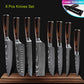 Kitchen knives Set Professional Chef Knives Japanese 7CR17 440C High Carbon Stainless Steel Imitation Damascus Pattern Knife Set - Cookinero
