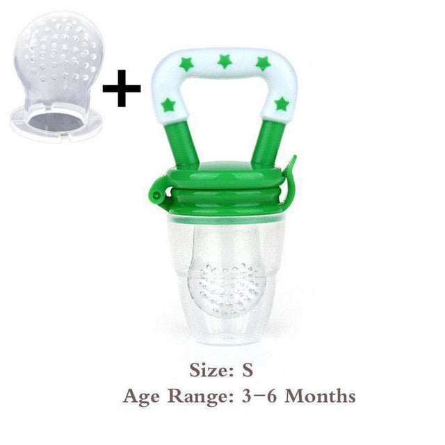 Baby Food Feeder Pacifier Fresh Fruit Feeder Infant Teething Toy Nibbler Teether Pacifier Safe Silicone Pacifier for Baby S M L - Cookinero