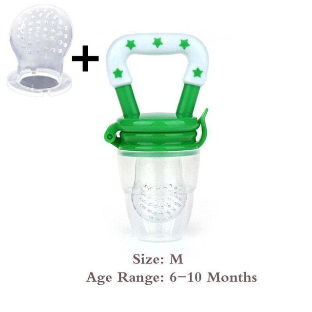 Baby Food Feeder Pacifier Fresh Fruit Feeder Infant Teething Toy Nibbler Teether Pacifier Safe Silicone Pacifier for Baby S M L - Cookinero