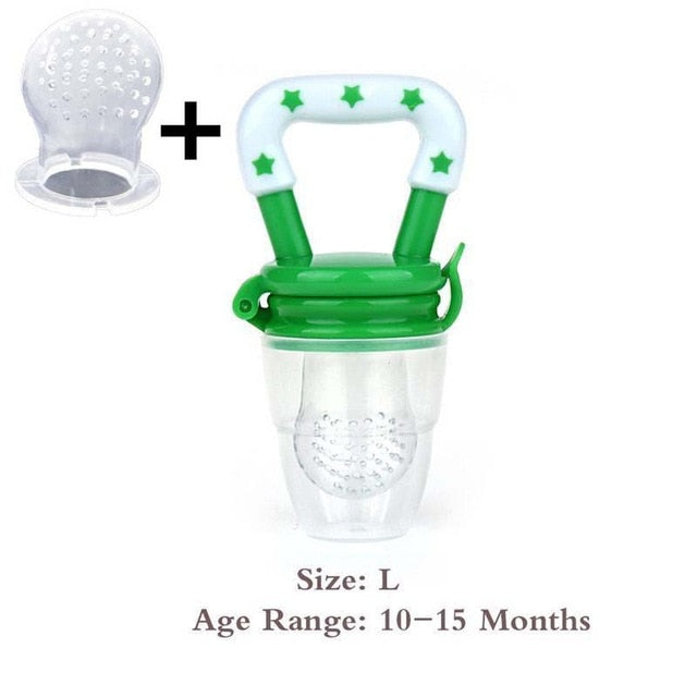 Baby Food Feeder Pacifier Fresh Fruit Feeder Infant Teething Toy Nibbler Teether Pacifier Safe Silicone Pacifier for Baby S M L - Cookinero