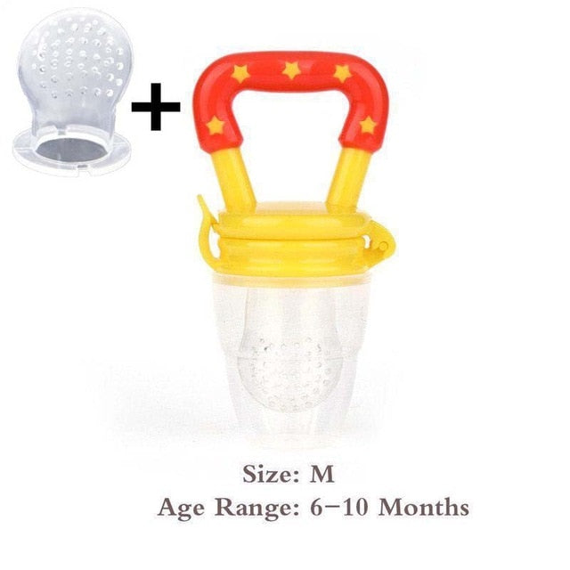 Baby Food Feeder Pacifier Fresh Fruit Feeder Infant Teething Toy Nibbler Teether Pacifier Safe Silicone Pacifier for Baby S M L - Cookinero