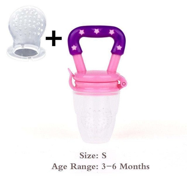 Baby Food Feeder Pacifier Fresh Fruit Feeder Infant Teething Toy Nibbler Teether Pacifier Safe Silicone Pacifier for Baby S M L - Cookinero