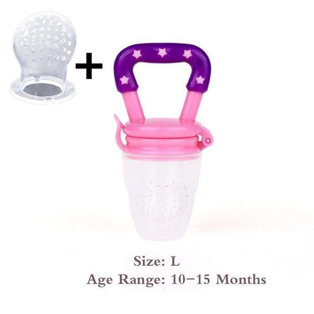 Baby Food Feeder Pacifier Fresh Fruit Feeder Infant Teething Toy Nibbler Teether Pacifier Safe Silicone Pacifier for Baby S M L - Cookinero