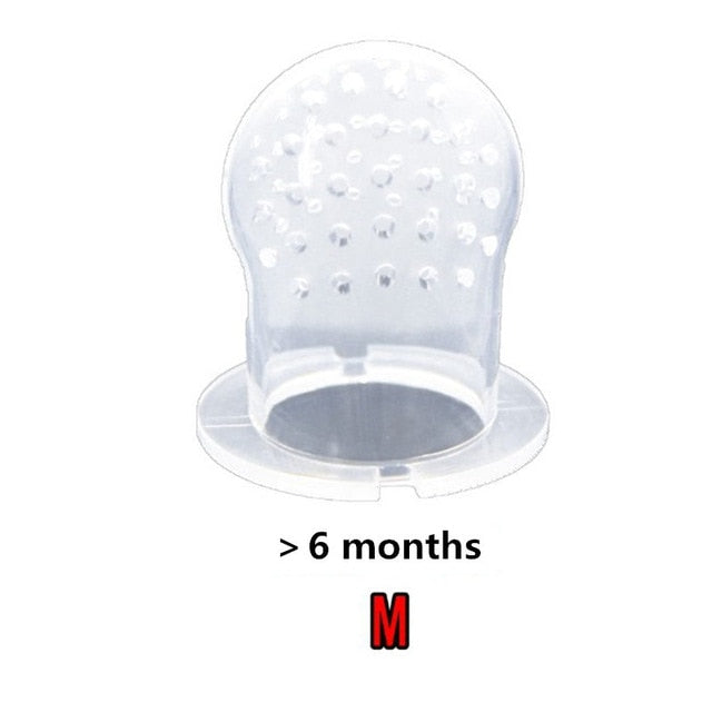 Baby Food Feeder Pacifier Fresh Fruit Feeder Infant Teething Toy Nibbler Teether Pacifier Safe Silicone Pacifier for Baby S M L - Cookinero