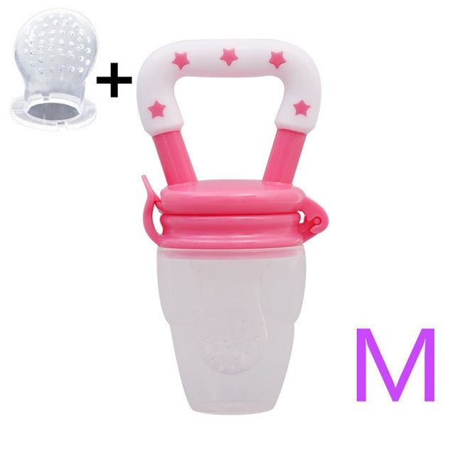 Baby Food Feeder Pacifier Fresh Fruit Feeder Infant Teething Toy Nibbler Teether Pacifier Safe Silicone Pacifier for Baby S M L - Cookinero
