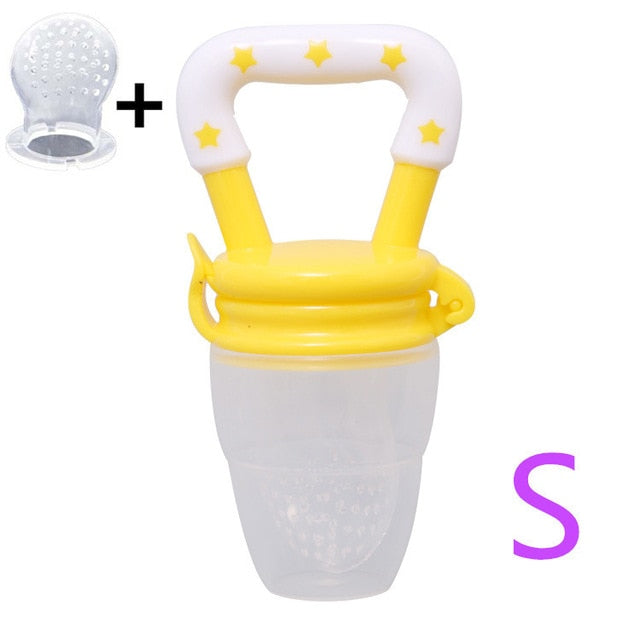 Baby Food Feeder Pacifier Fresh Fruit Feeder Infant Teething Toy Nibbler Teether Pacifier Safe Silicone Pacifier for Baby S M L - Cookinero