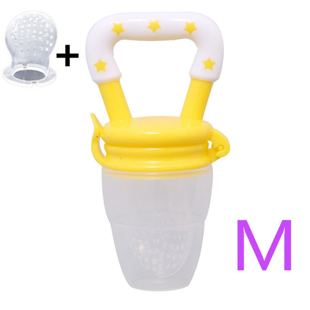 Baby Food Feeder Pacifier Fresh Fruit Feeder Infant Teething Toy Nibbler Teether Pacifier Safe Silicone Pacifier for Baby S M L - Cookinero