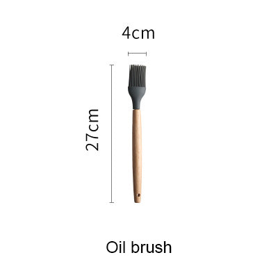 Silicone Kitchen Tools Set Cooking Tools Utensils Set Spatula Shovel Soup Spoon with Wooden Handle Special Heat-resistant Design - Cookinero