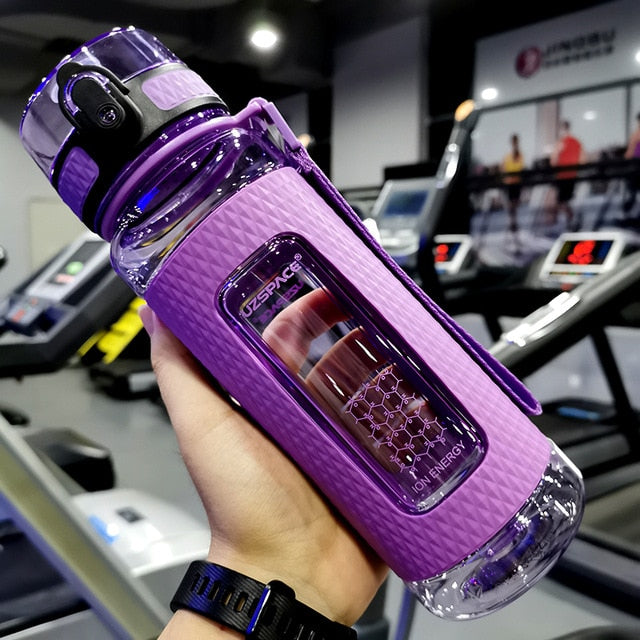 UZSPACE Sport Water Bottles Portable Gym anti-fall Leak-proof large Capacity fitness Kettle Tritan Plastic Drink bottle BPA Free - Cookinero
