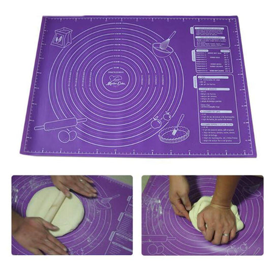 45x60cm Non-Stick Silicone Pad Baking Sheet Cupcake Dessert Soap Rolling Kneading Mat Baking Mat with Scale Pastry Fondant Mat - Cookinero