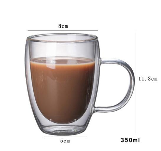 1pcs Double Wall Glass Cup Beer Coffee Heart Cups Heat Resistant Healthy Drink Mug Tea Mugs Transparent Drinkware Dropshipping - Cookinero