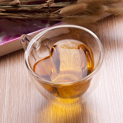 1pcs Double Wall Glass Cup Beer Coffee Heart Cups Heat Resistant Healthy Drink Mug Tea Mugs Transparent Drinkware Dropshipping - Cookinero