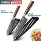 Kitchen knife Chef Knives Japanese 7CR17 440C High Carbon Stainless Steel Imitation Damascus Sanding Laser Knife - Cookinero