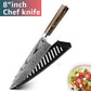 Kitchen knife Chef Knives Japanese 7CR17 440C High Carbon Stainless Steel Imitation Damascus Sanding Laser Knife - Cookinero