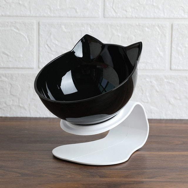 Explosive Cat Double Bowl Cat Bowl Dog Bowl Transparent AS Material Non-slip Food Bowl With Protection Cervical Transparent Cat - Cookinero