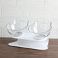 Explosive Cat Double Bowl Cat Bowl Dog Bowl Transparent AS Material Non-slip Food Bowl With Protection Cervical Transparent Cat - Cookinero