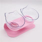 Explosive Cat Double Bowl Cat Bowl Dog Bowl Transparent AS Material Non-slip Food Bowl With Protection Cervical Transparent Cat - Cookinero