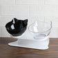 Explosive Cat Double Bowl Cat Bowl Dog Bowl Transparent AS Material Non-slip Food Bowl With Protection Cervical Transparent Cat - Cookinero