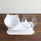 Explosive Cat Double Bowl Cat Bowl Dog Bowl Transparent AS Material Non-slip Food Bowl With Protection Cervical Transparent Cat - Cookinero