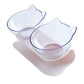Explosive Cat Double Bowl Cat Bowl Dog Bowl Transparent AS Material Non-slip Food Bowl With Protection Cervical Transparent Cat - Cookinero