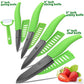 Ceramic Knife 3 4 5 inch + 6 inch Kitchen Knives Serrated Bread Set +Peeler Zirconia Black Blade Fruit Chef Knife Vege Cook Tool - Cookinero