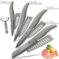Ceramic Knife 3 4 5 inch + 6 inch Kitchen Knives Serrated Bread Set +Peeler Zirconia Black Blade Fruit Chef Knife Vege Cook Tool - Cookinero