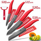 Ceramic Knife 3 4 5 inch + 6 inch Kitchen Knives Serrated Bread Set +Peeler Zirconia Black Blade Fruit Chef Knife Vege Cook Tool - Cookinero
