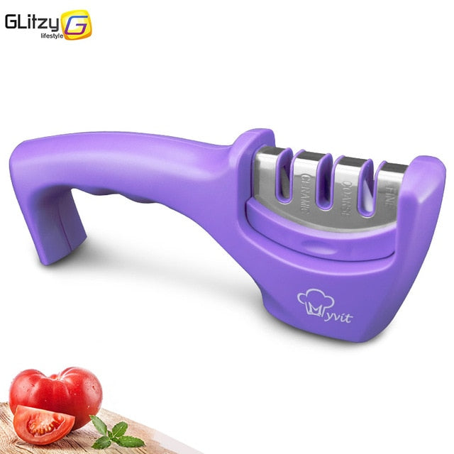 Knife Sharpener 3 Stages Professional Kitchen Sharpening Stone Grinder knives Whetstone Tungsten Diamond Ceramic Sharpener Tool - Cookinero