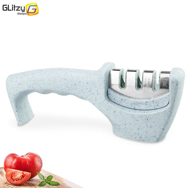 Knife Sharpener 3 Stages Professional Kitchen Sharpening Stone Grinder knives Whetstone Tungsten Diamond Ceramic Sharpener Tool - Cookinero