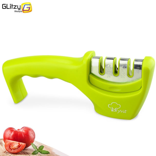 Knife Sharpener 3 Stages Professional Kitchen Sharpening Stone Grinder knives Whetstone Tungsten Diamond Ceramic Sharpener Tool - Cookinero