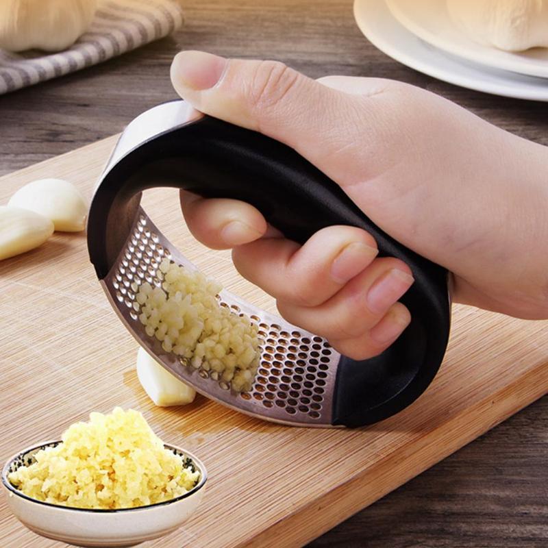 Multi-function Manual Garlic Presser Curved Garlic Grinding Slicer Chopper Stainless Steel Garlic Presses Cooking Gadgets Tool - Cookinero