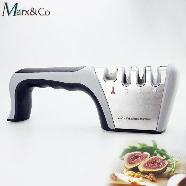Knife Sharpener 3 Stages ( Tungsten Diamond & Ceramic ) Steel Whetstone Kitchen Knives Sharpening Grindstone Grinder Stone Tools - Cookinero