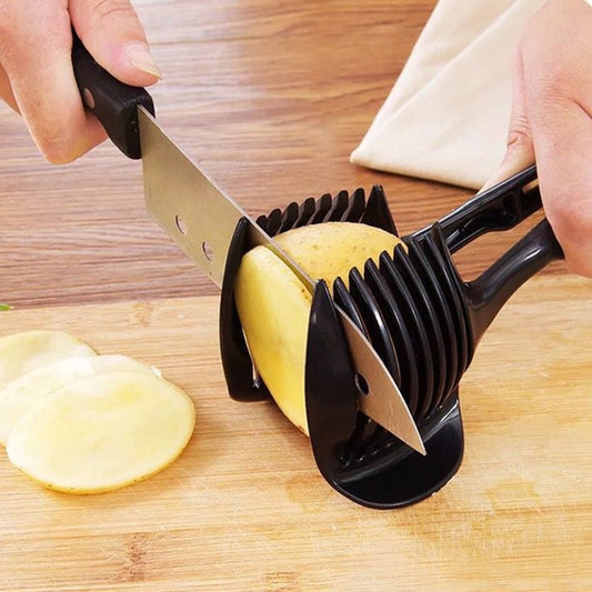 Kitchen gadget Lemon Tomato Potato Slicer Multifunction Egg Food Clip Clever Onion Cutter Salad Kitchen Cooking Accessories - Cookinero