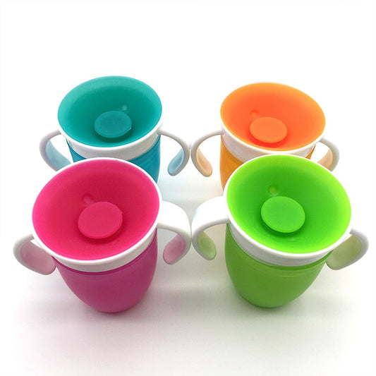 1PC 360 Baby Cups Can Be Rotated Magic Cup Baby Learning Drinking Cup LeakProof Child Water Cup Bottle 240ML Copos Learning cup - Cookinero