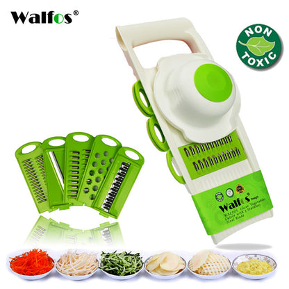 WALFOS Magic Multifunctional Rotate Vegetable Cutter With Drain Basket Kitchen Veggie Fruit Shredder Grater Slicer Drop Shipping - Cookinero