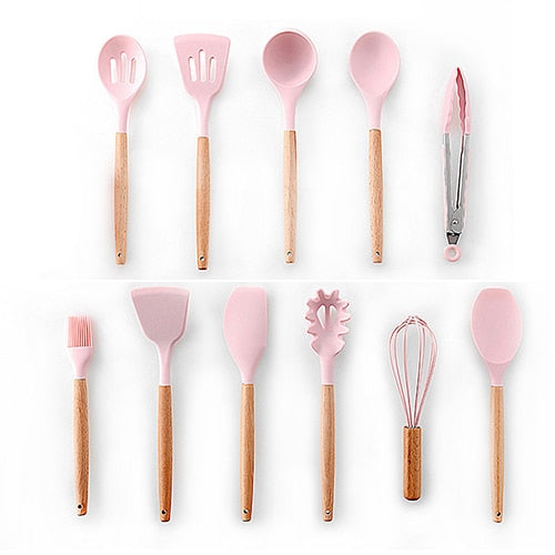 Silicone Kitchenware Cooking Utensils Set Heat Resistant Kitchen Non-Stick Cooking Utensils Baking Tools With Storage Box Tools - Cookinero