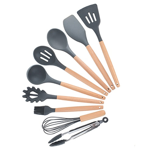 Silicone Kitchenware Cooking Utensils Set Heat Resistant Kitchen Non-Stick Cooking Utensils Baking Tools With Storage Box Tools - Cookinero