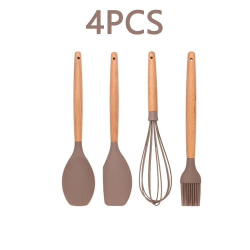 Silicone Kitchenware Cooking Utensils Set Heat Resistant Kitchen Non-Stick Cooking Utensils Baking Tools With Storage Box Tools - Cookinero