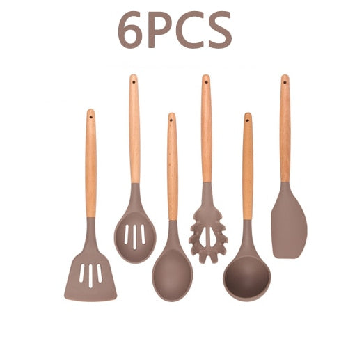 Silicone Kitchenware Cooking Utensils Set Heat Resistant Kitchen Non-Stick Cooking Utensils Baking Tools With Storage Box Tools - Cookinero