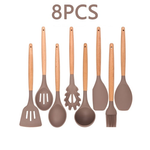 Silicone Kitchenware Cooking Utensils Set Heat Resistant Kitchen Non-Stick Cooking Utensils Baking Tools With Storage Box Tools - Cookinero