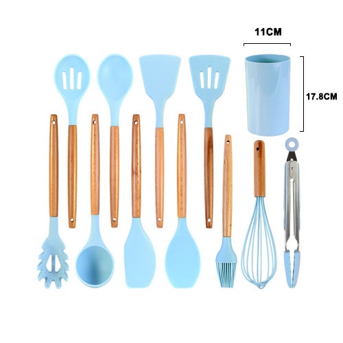 Silicone Kitchenware Cooking Utensils Set Heat Resistant Kitchen Non-Stick Cooking Utensils Baking Tools With Storage Box Tools - Cookinero