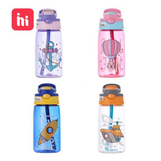 480ML Kids Water Cup Creative Cartoon Baby Feeding Cups With Straws Leakproof Water Bottles Outdoor Portable Children's Cups - Cookinero